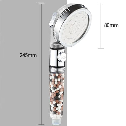 Pura Bluvia 3-Function SPA Shower Head with High Pressure Filter
