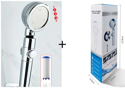 High-Pressure Shower Head with Water Filter and Spray